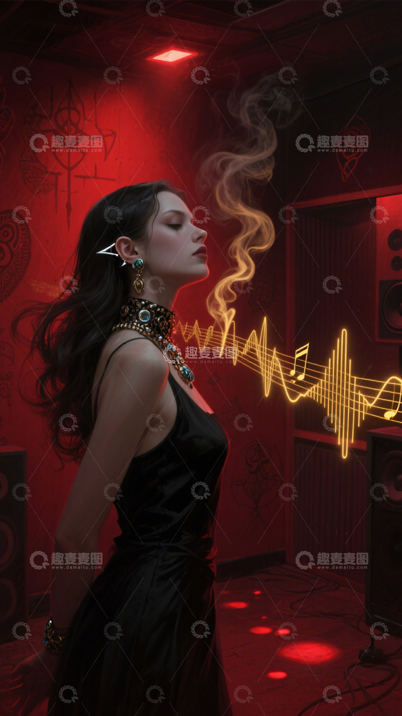 高清大图下载【趣麦麦图】霓虹里的音乐灵魂