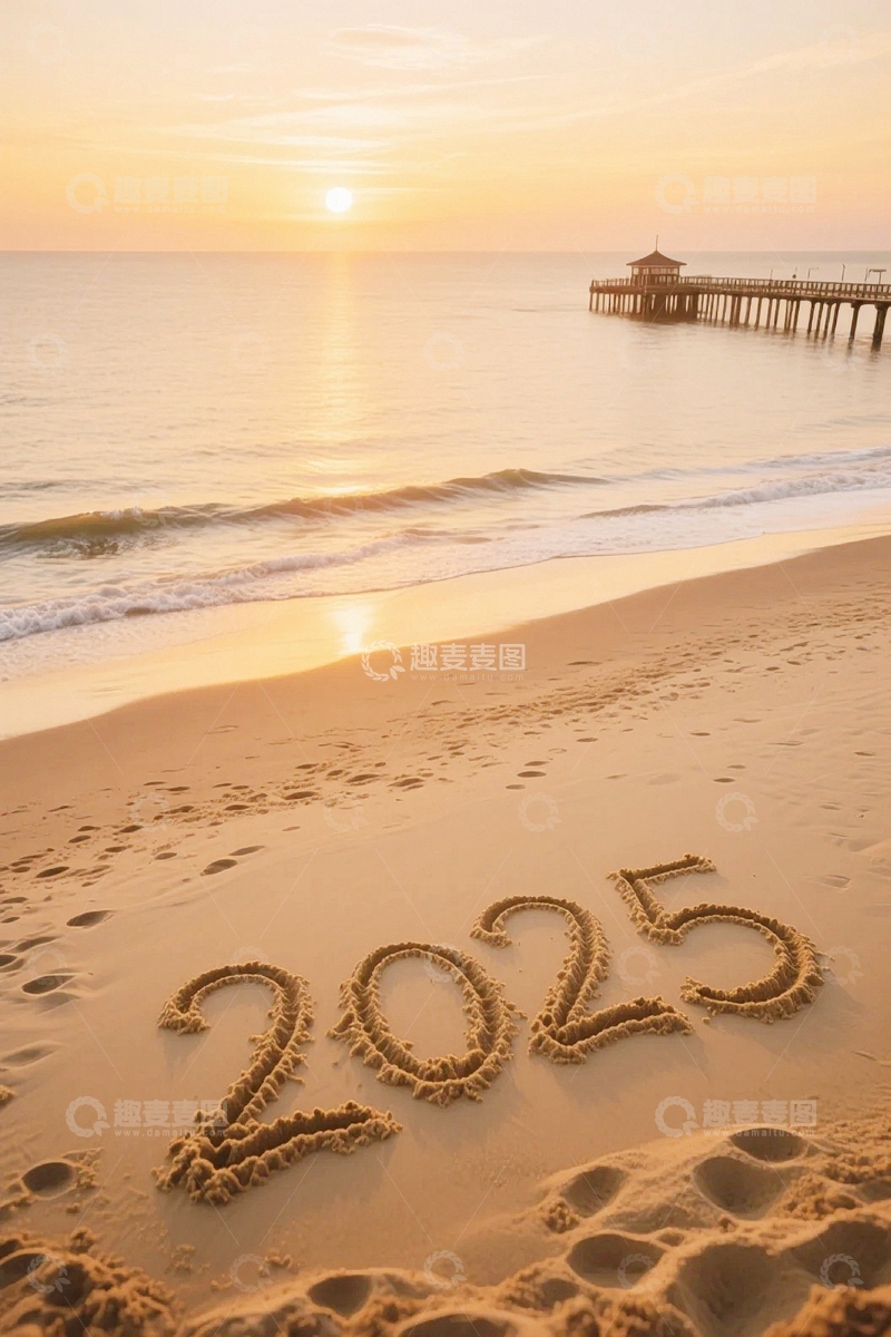 高清大图下载【趣麦麦图】大海沙滩的浪漫告白4