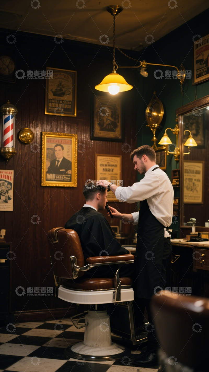 高清大图下载【趣麦麦图】复古理发的传统魅力2