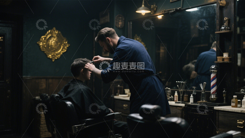 高清大图下载【趣麦麦图】复古理发的传统魅力