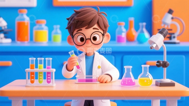 高清大图下载【趣麦麦图】科学实验场景6