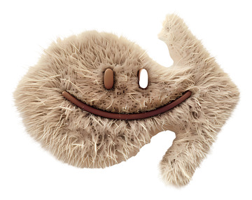 带着微笑的毛茸茸箭头3D插画png素材