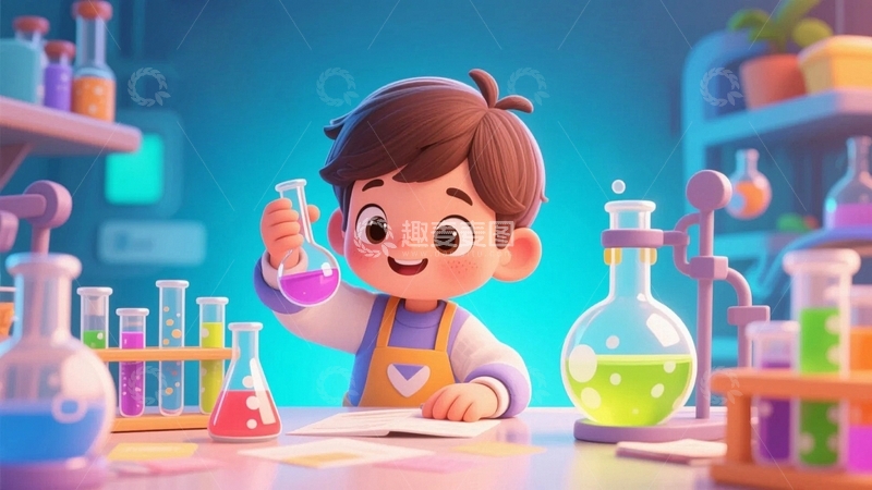 高清大图下载【趣麦麦图】科学实验场景5