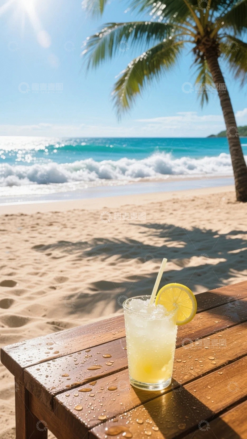 高清大图下载【趣麦麦图】大海沙滩背景1