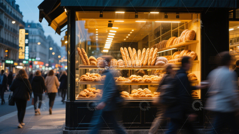 高清大图下载【趣麦麦图】街头面包店的温馨3