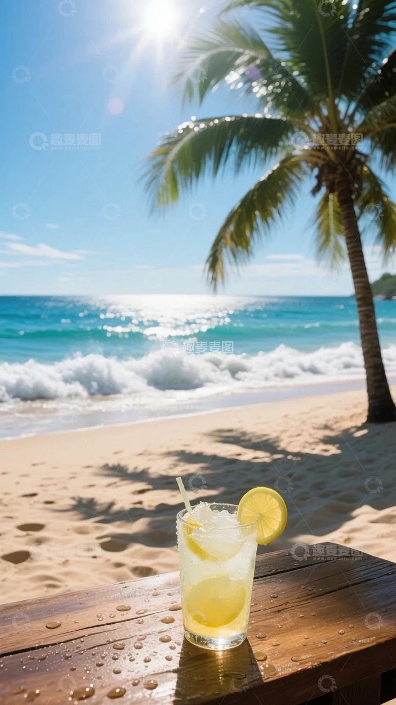 高清大图下载【趣麦麦图】大海沙滩背景2