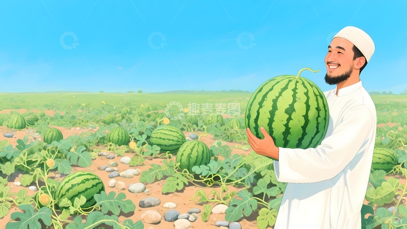 高清大图下载【趣麦麦图】宁夏西瓜插图