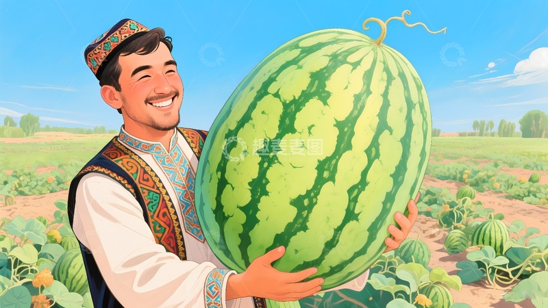 高清大图下载【趣麦麦图】新疆西瓜插图2