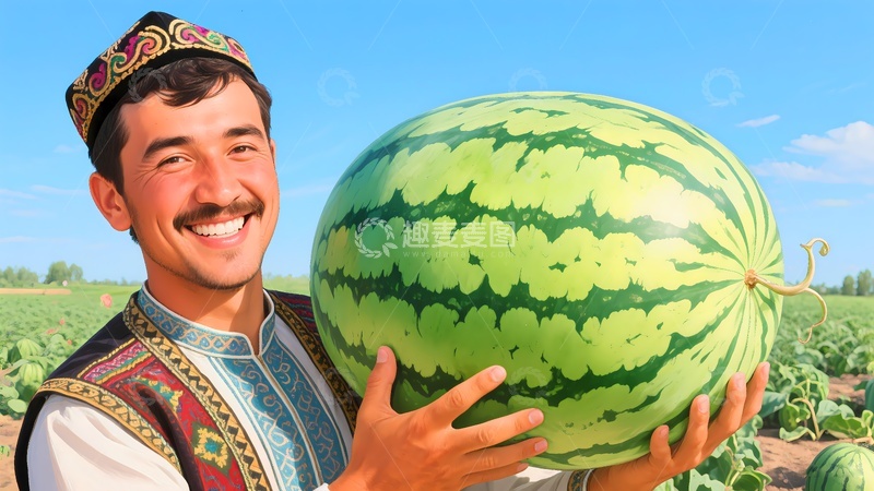 高清大图下载【趣麦麦图】新疆西瓜插图