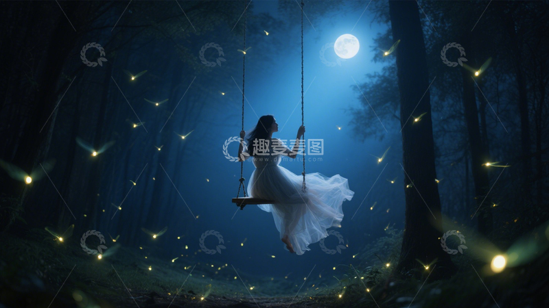 高清大图下载【趣麦麦图】夏夜秋千的浪漫幻想3