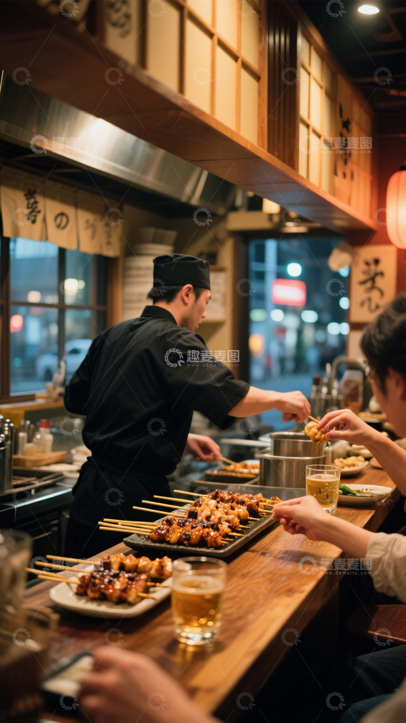 高清大图下载【趣麦麦图】日料店的烟火日常