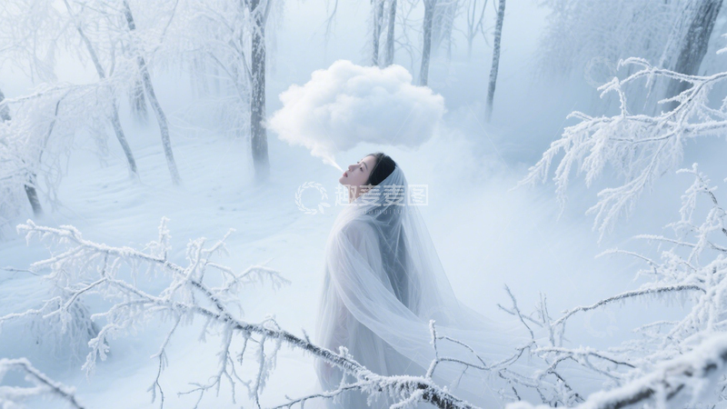 高清大图下载【趣麦麦图】雪林中的清冷仙子1