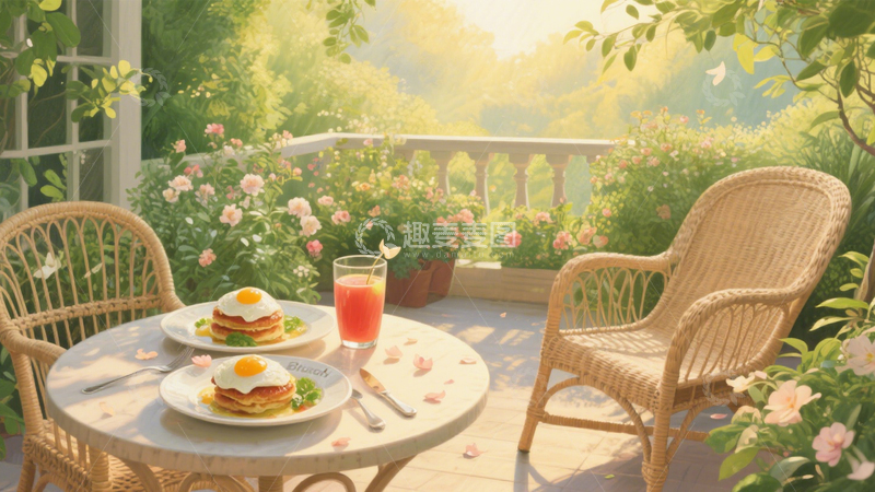 高清大图下载【趣麦麦图】露台早餐的惬意时光2