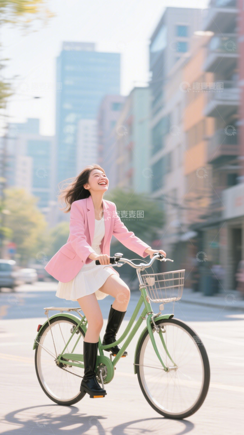 高清大图下载【趣麦麦图】城市骑行的活力瞬间2