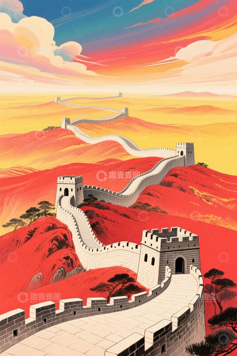 高清大图下载【趣麦麦图】万里长城壮丽风光6
