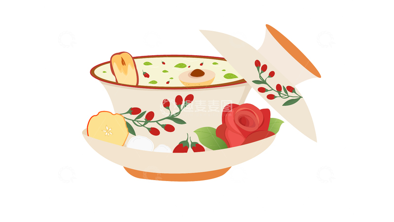 源文件下载【趣麦麦图】宁夏特色特产盖碗茶