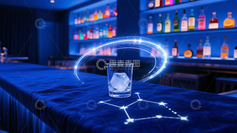 高清大图下载【趣麦麦图】酒吧里的星空调酒1