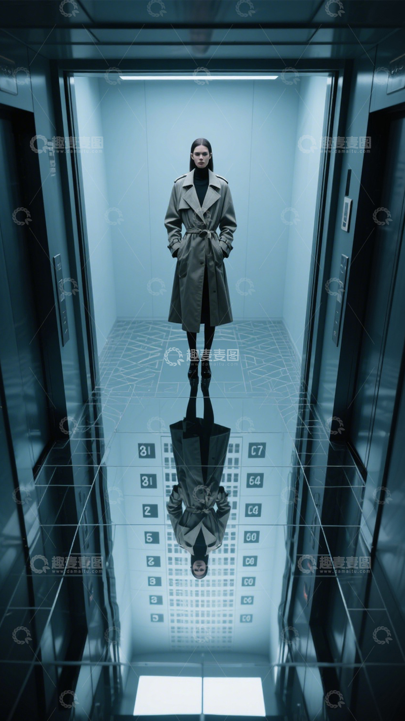 高清大图下载【趣麦麦图】电梯里的镜像时尚3