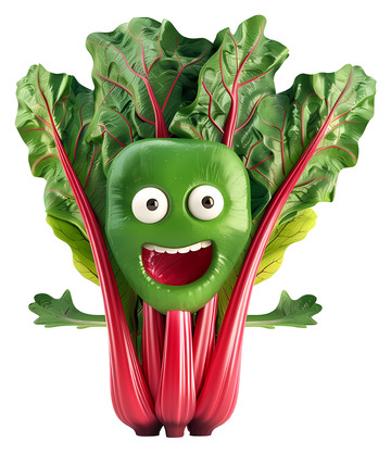 微笑的瑞士甜菜3D插画透明png素材