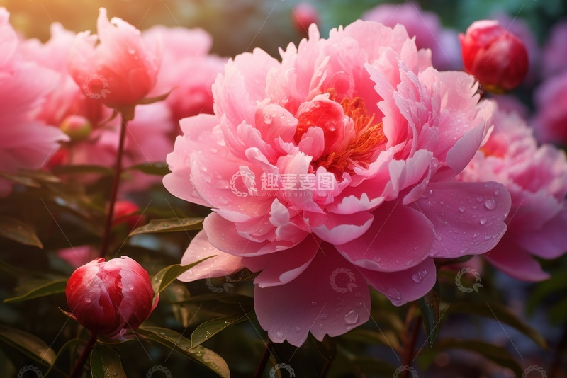 高清大图下载【趣麦麦图】粉色的牡丹花朵