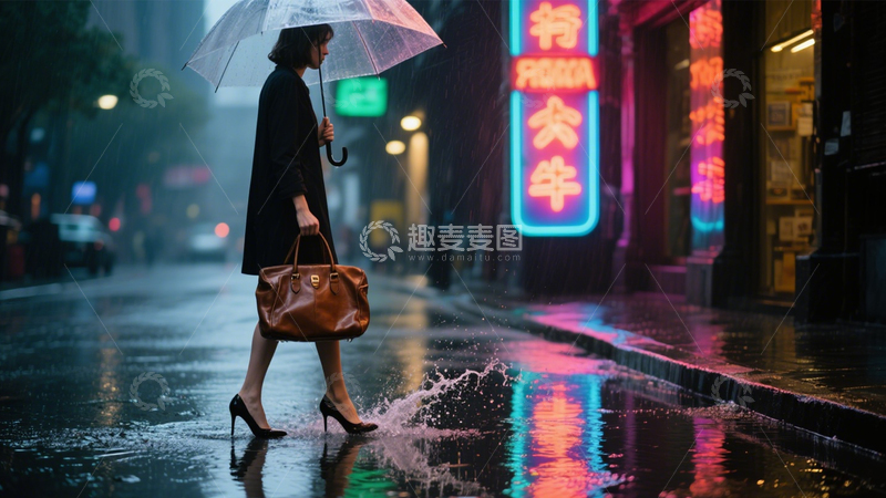 高清大图下载【趣麦麦图】雨夜都市的时尚倒影2