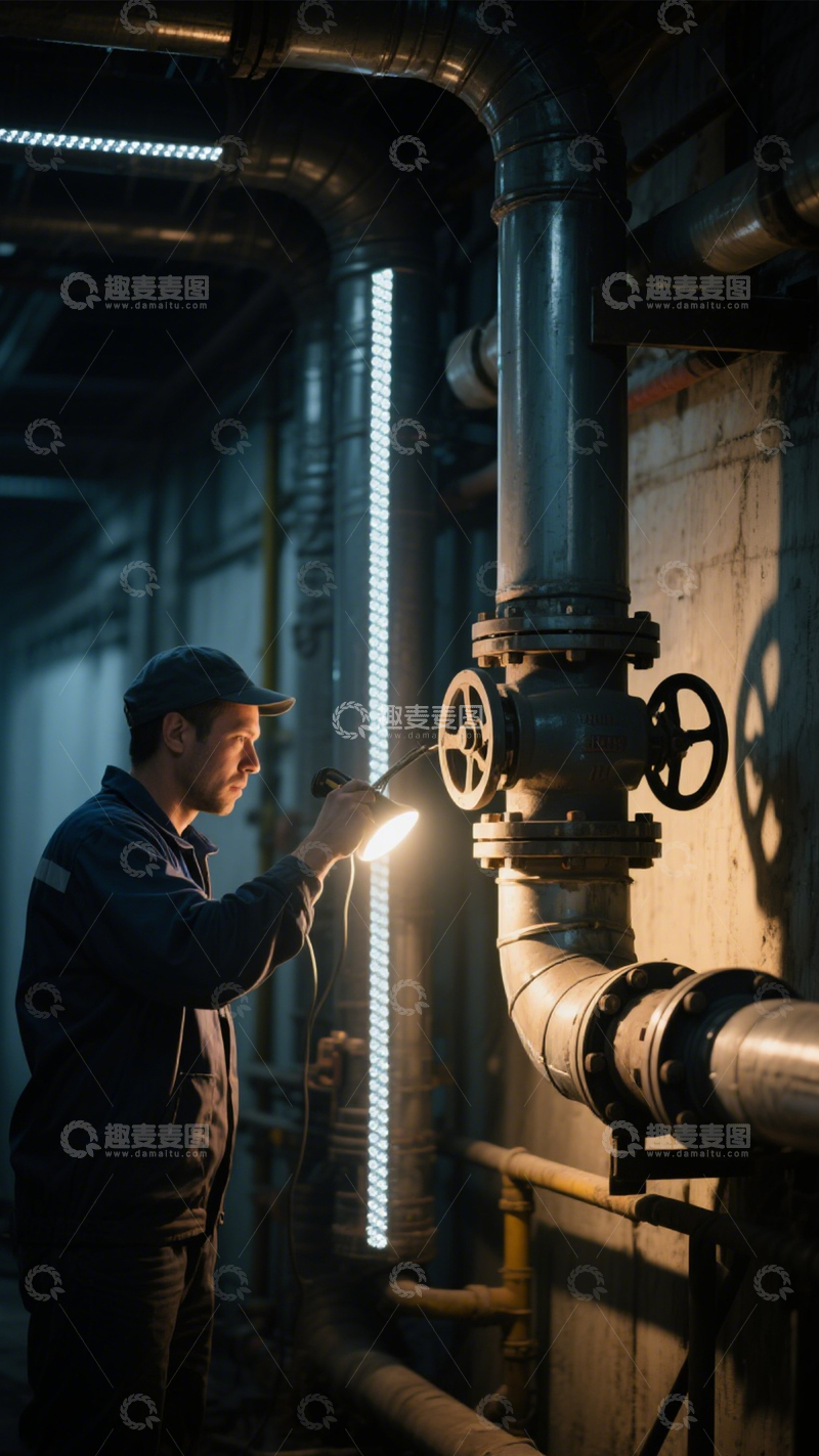 高清大图下载【趣麦麦图】工业管道的检修日常1