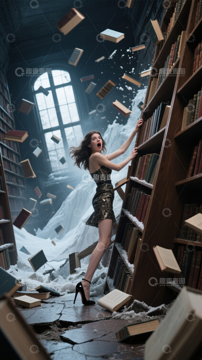 高清大图下载【趣麦麦图】冰雪书库的时尚创意2