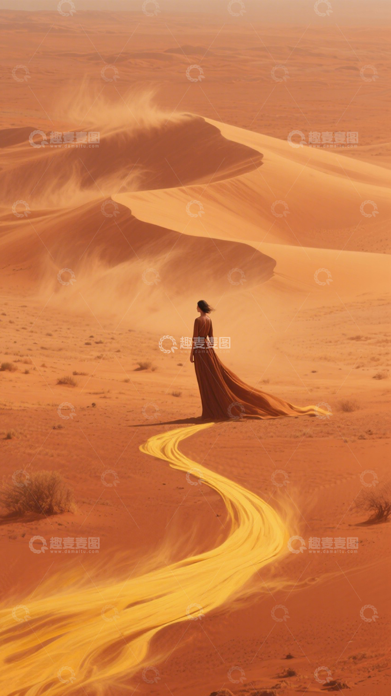 高清大图下载【趣麦麦图】沙漠孤影的旅行意境3