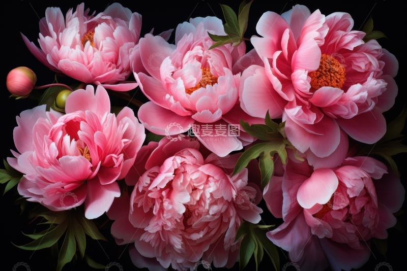 高清大图下载【趣麦麦图】盛开的粉色牡丹花园