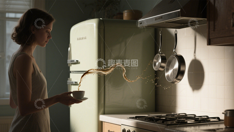 高清大图下载【趣麦麦图】创意厨房的悬浮生活