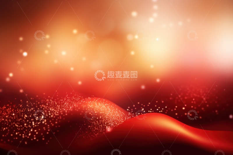高清大图下载【趣麦麦图】红色背景金色光点背景