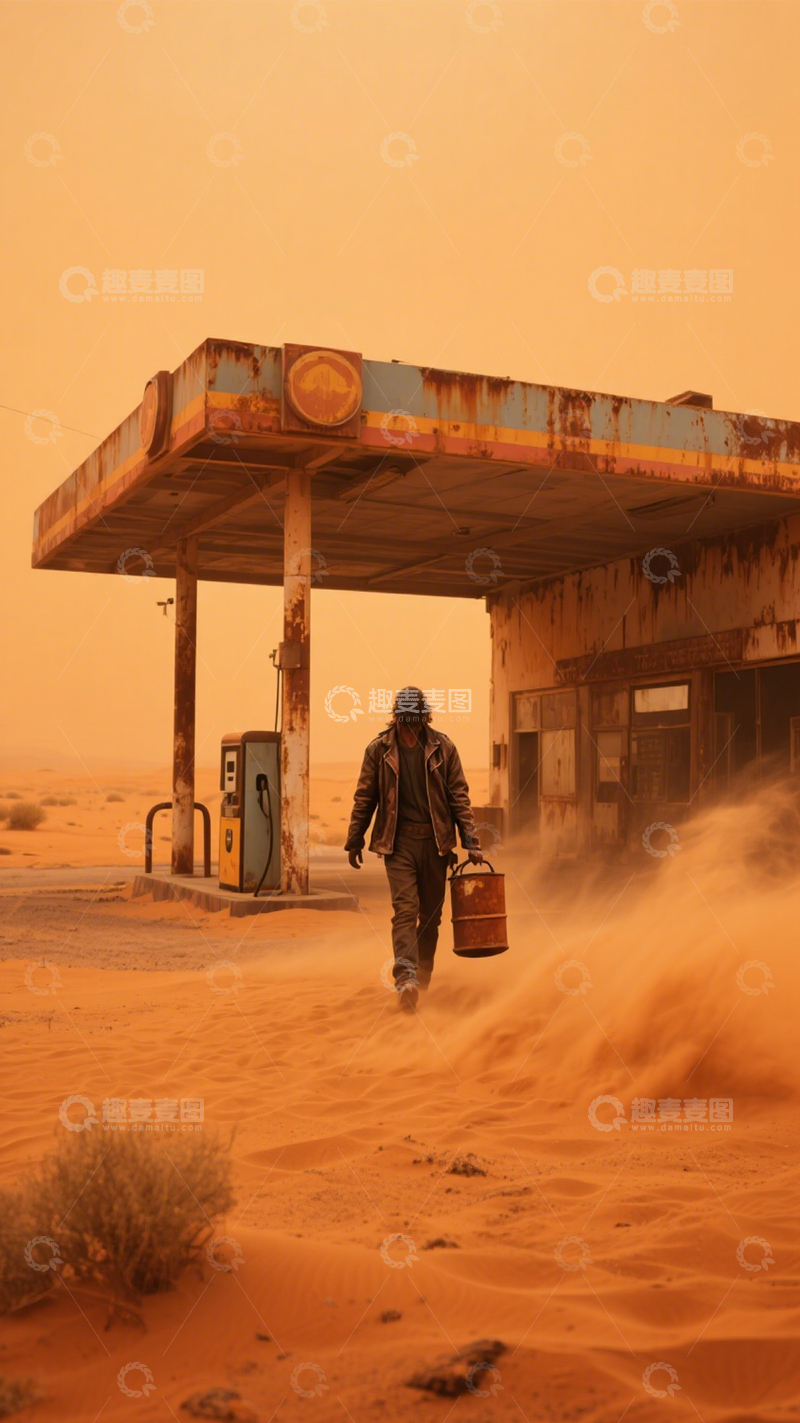高清大图下载【趣麦麦图】荒漠废站的末日孤独