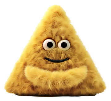 可爱的黄色毛茸茸的角色3D插画png素材