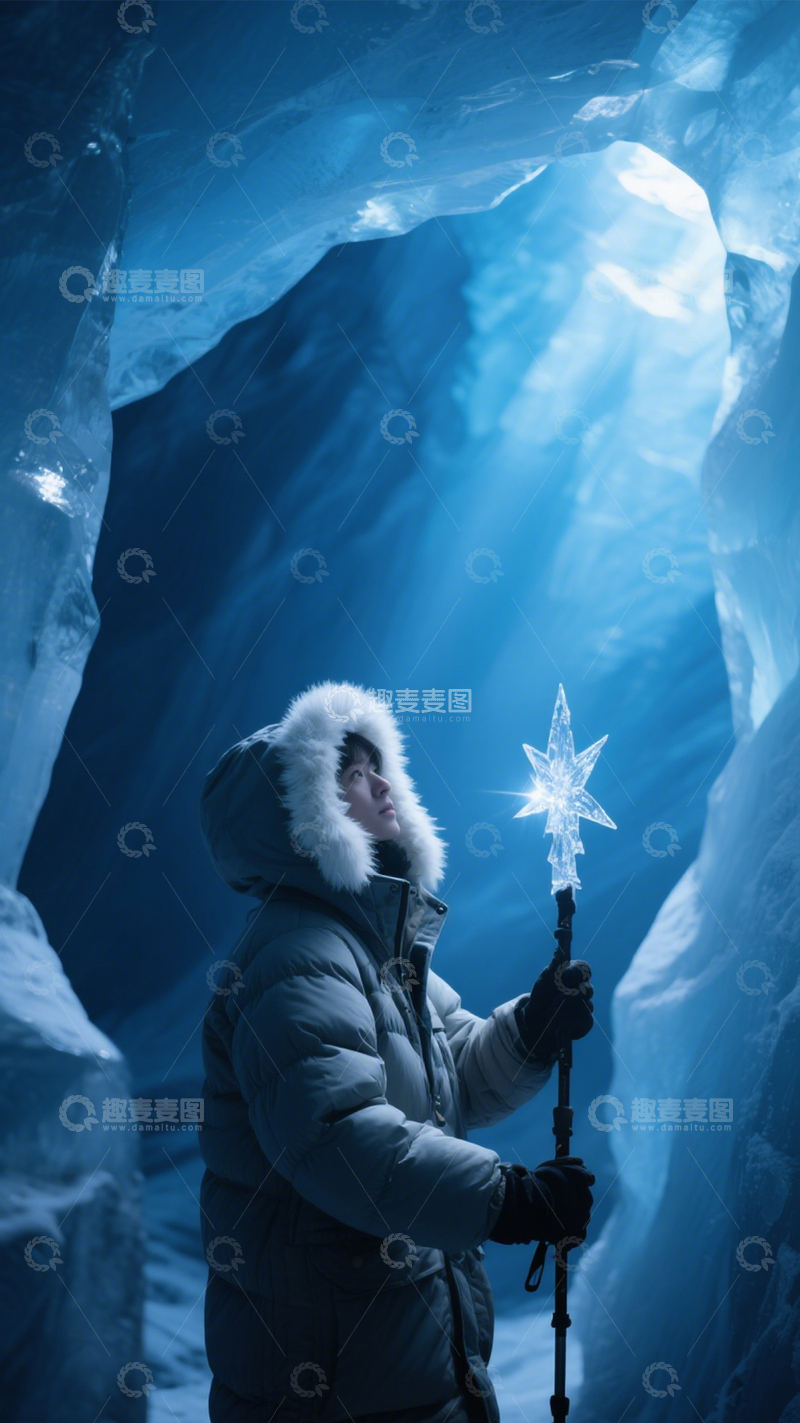 高清大图下载【趣麦麦图】冰洞探索的奇幻冒险1