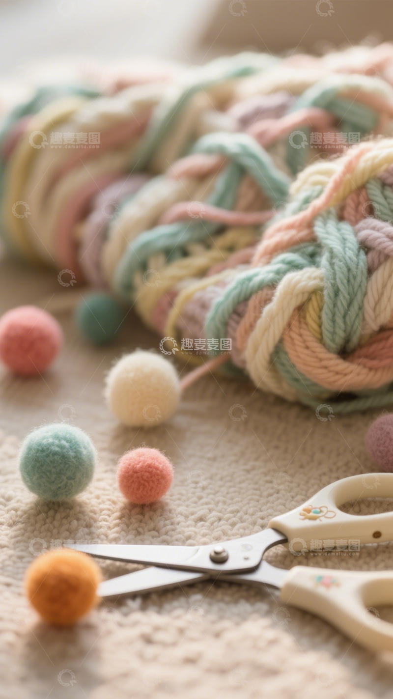 高清大图下载【趣麦麦图】毛线手工的色彩创意