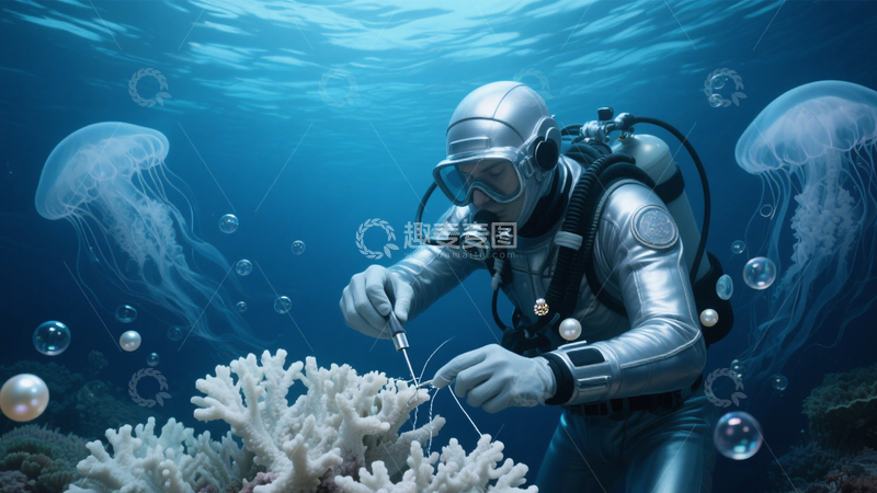 高清大图下载【趣麦麦图】海底珊瑚的修复守护1