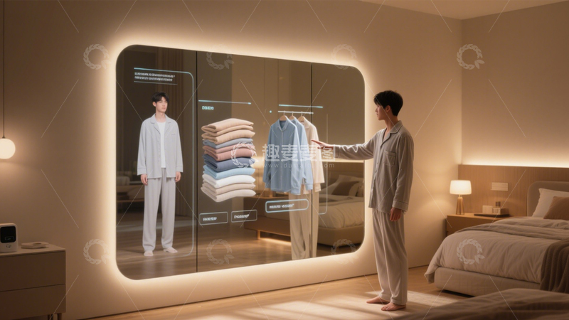 高清大图下载【趣麦麦图】智能穿衣镜的科技互动