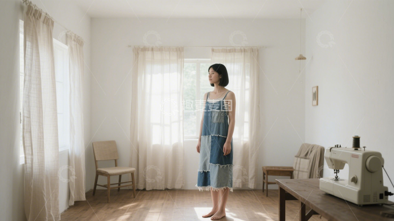 高清大图下载【趣麦麦图】室内穿搭的静谧阳光2