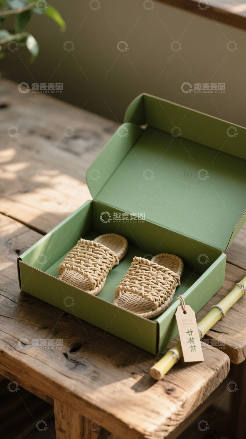 高清大图下载【趣麦麦图】藤编鞋履的自然质朴1