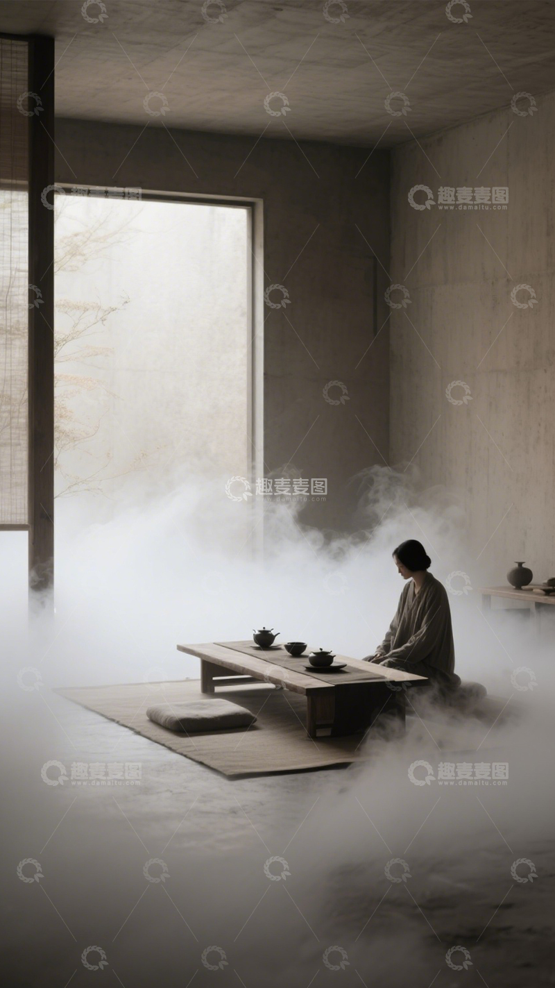 高清大图下载【趣麦麦图】禅意茶室的宁静空间2