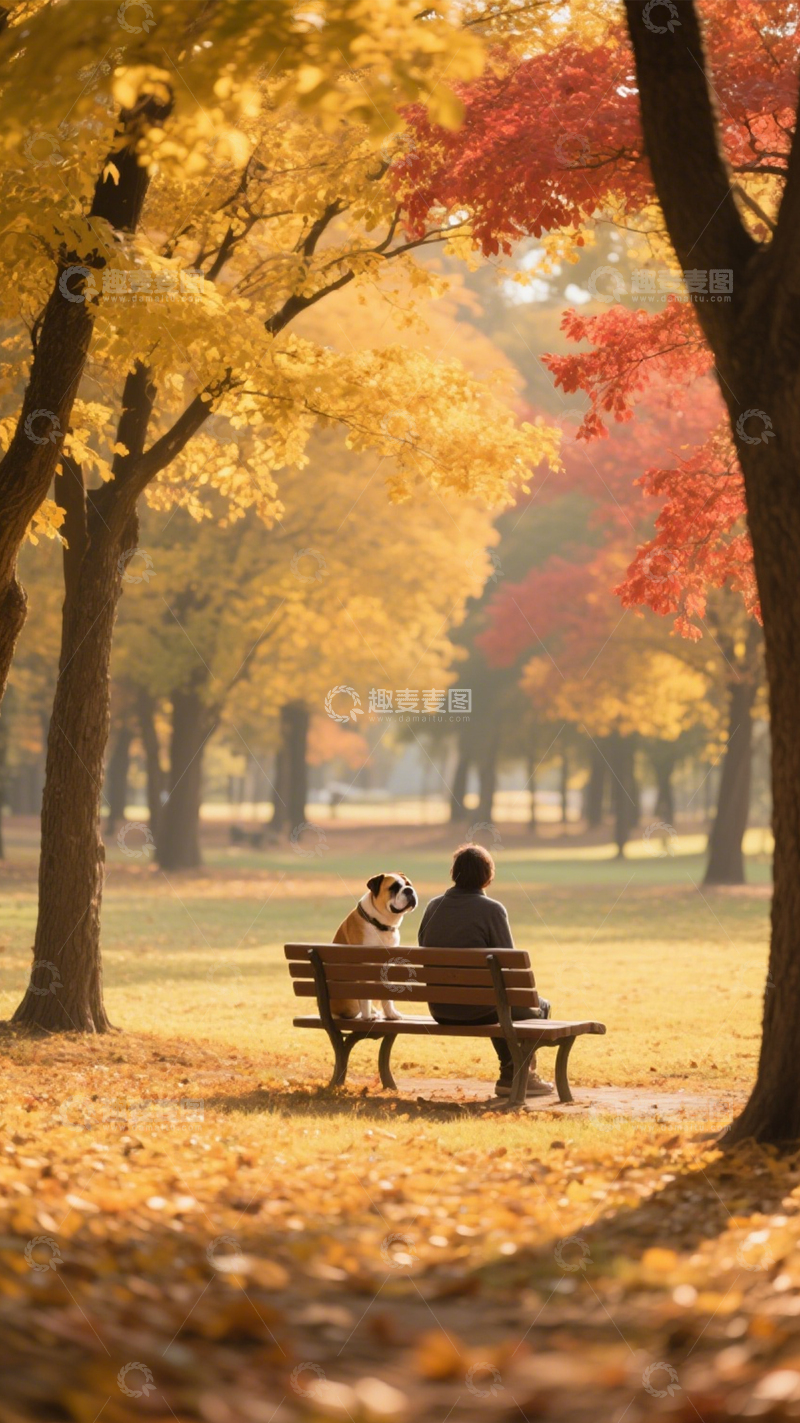 高清大图下载【趣麦麦图】秋日陪伴的温暖时光