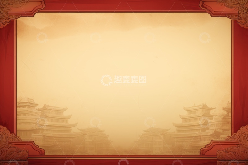 高清大图下载【趣麦麦图】建党节红色边框装饰背景