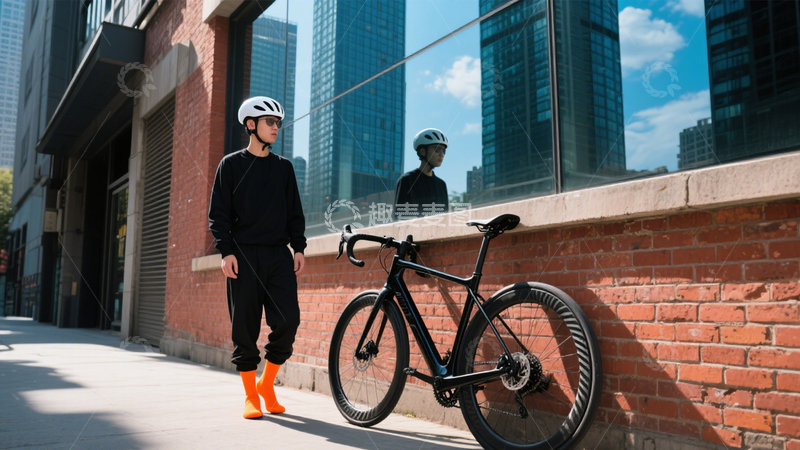 高清大图下载【趣麦麦图】城市骑行的生活节奏1