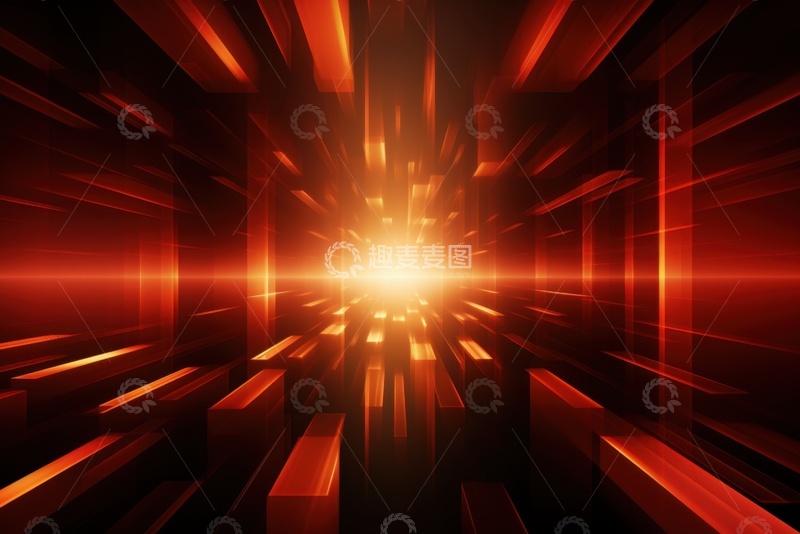 高清大图下载【趣麦麦图】红色光束射线背景