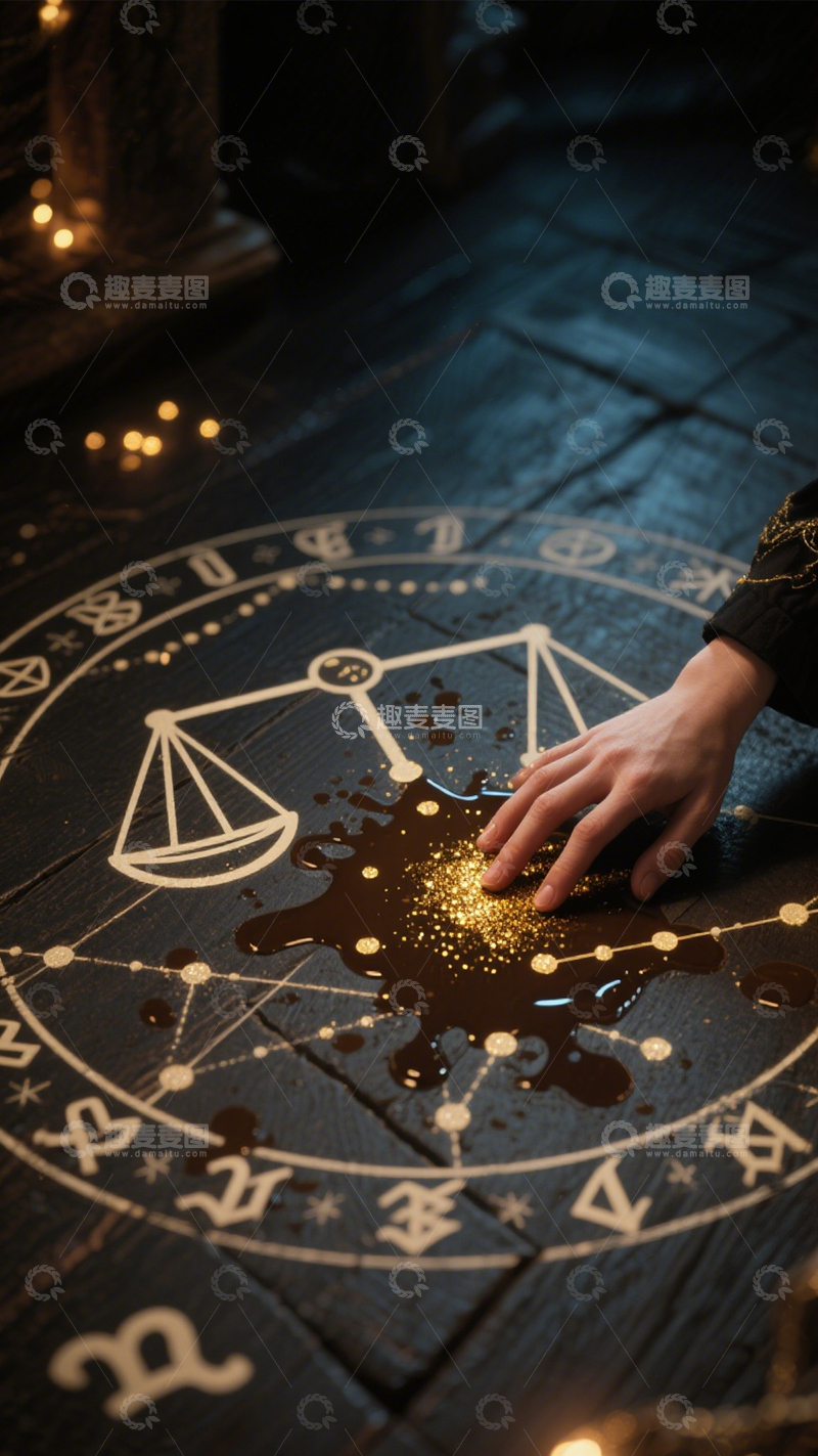 高清大图下载【趣麦麦图】咖啡占星的神秘仪式