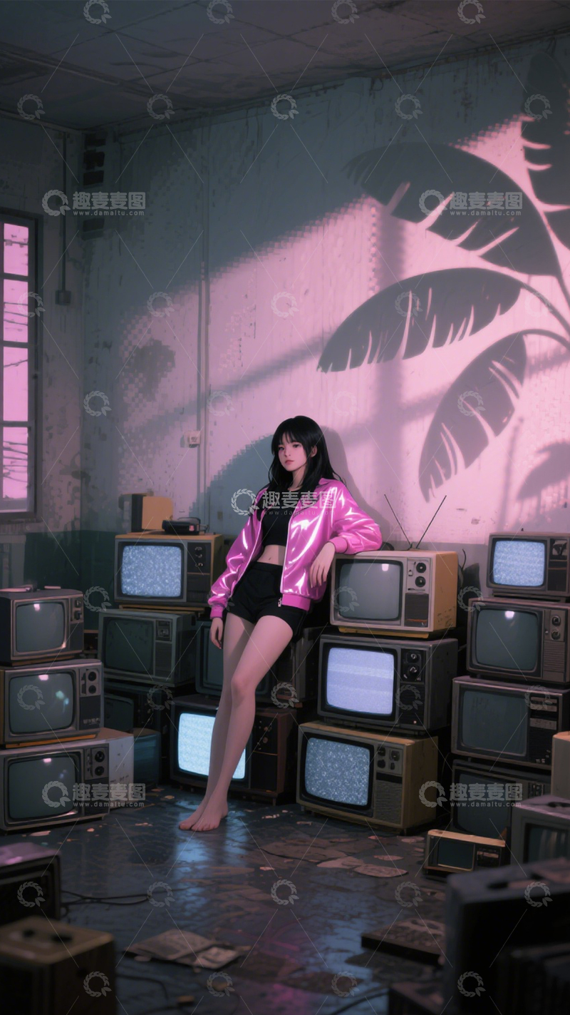 高清大图下载【趣麦麦图】复古赛博的未来空间