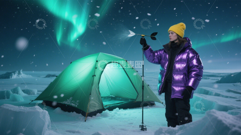 高清大图下载【趣麦麦图】极光露营的科技观测2