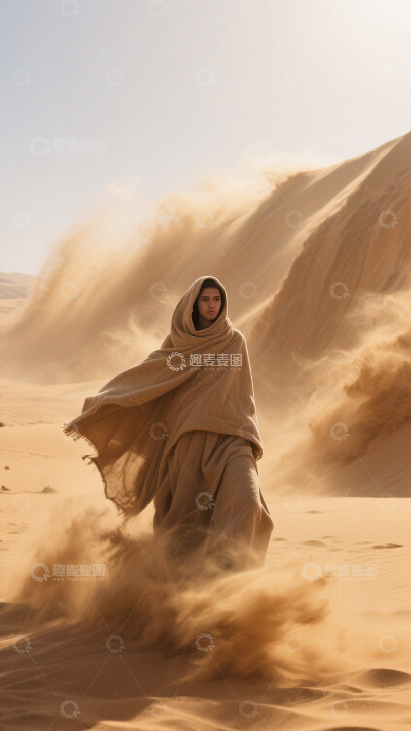 高清大图下载【趣麦麦图】沙漠羽翼的孤独征途