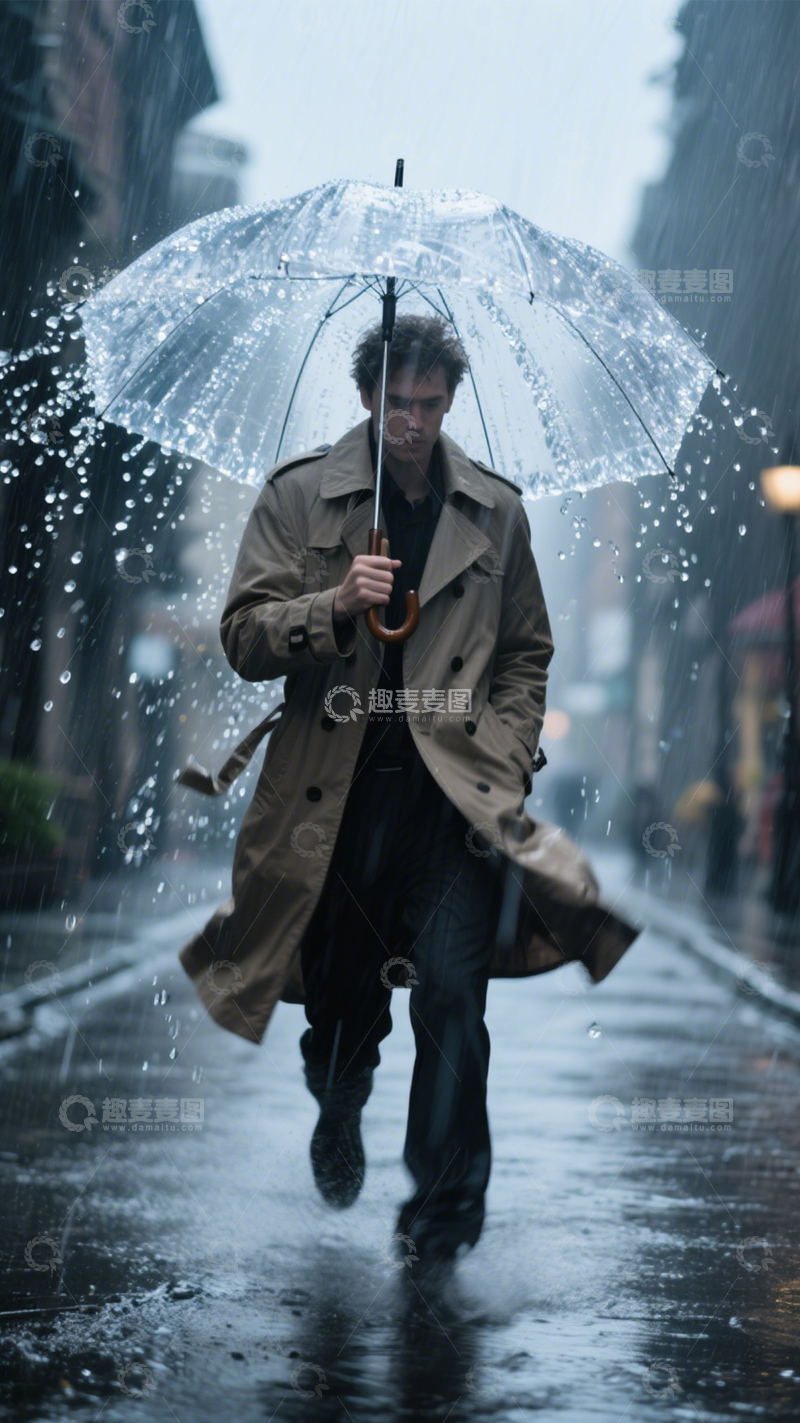 高清大图下载【趣麦麦图】雨中漫步的氛围感街道3
