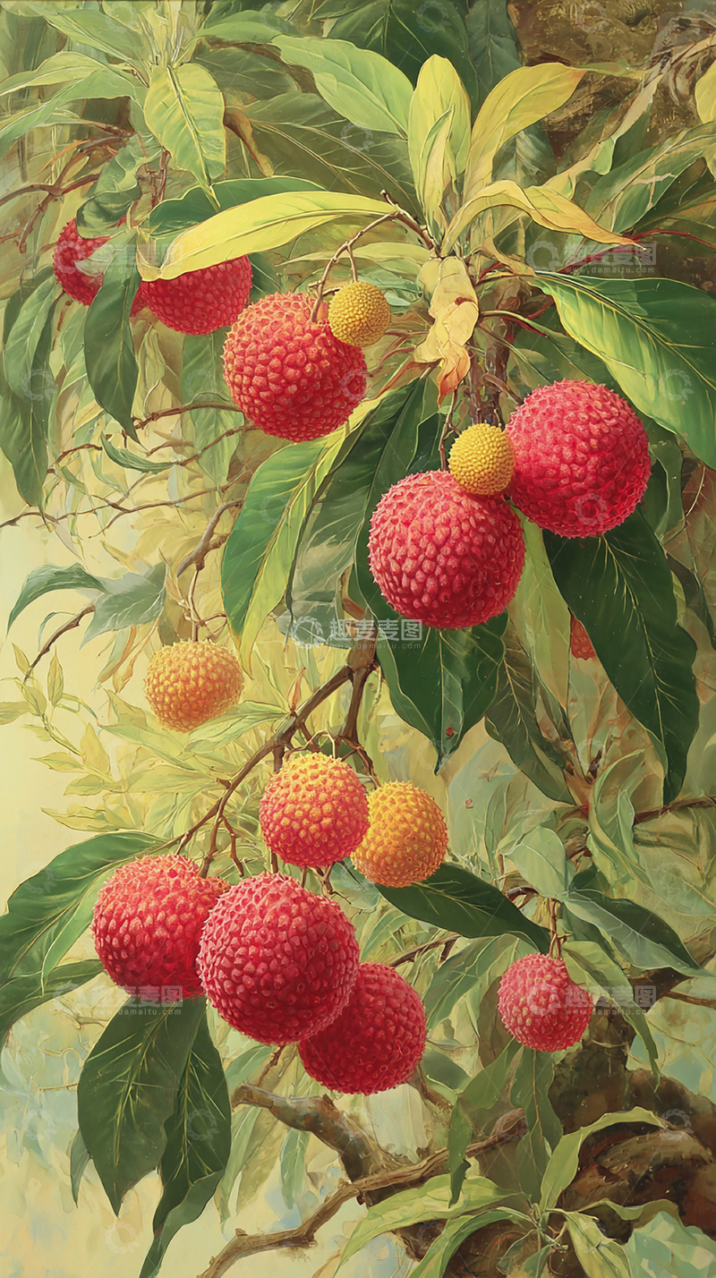 高清大图下载【趣麦麦图】丰收季节的荔枝树 